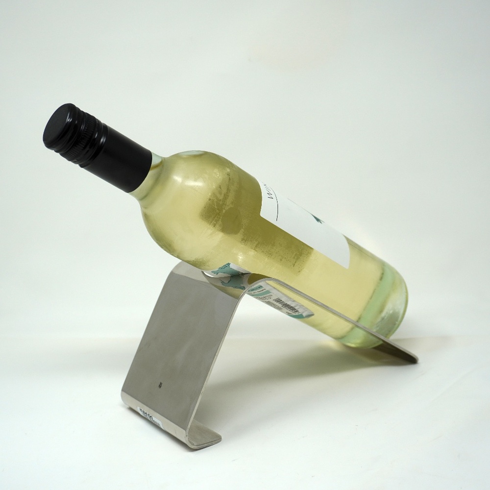 WMF Wine Bottle Holder Modernist Minimalist Stainless Steel Presentation Stand